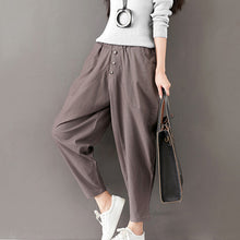 Load image into Gallery viewer, Women Autumn Casual Cotton Linen Pocket Loose Pants Trousers Pants