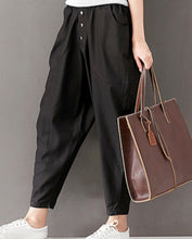 Load image into Gallery viewer, Women Autumn Casual Cotton Linen Pocket Loose Pants Trousers Pants