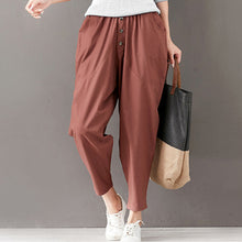 Load image into Gallery viewer, Women Autumn Casual Cotton Linen Pocket Loose Pants Trousers Pants