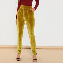 Load image into Gallery viewer, Velvet high-waisted pants